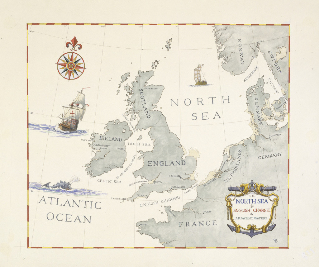 Aquarelle nautical chart of the North Sea, English Channel and Adjacent Waters